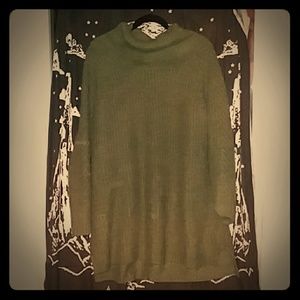 XXL Green Knit Turtleneck sweater dress
